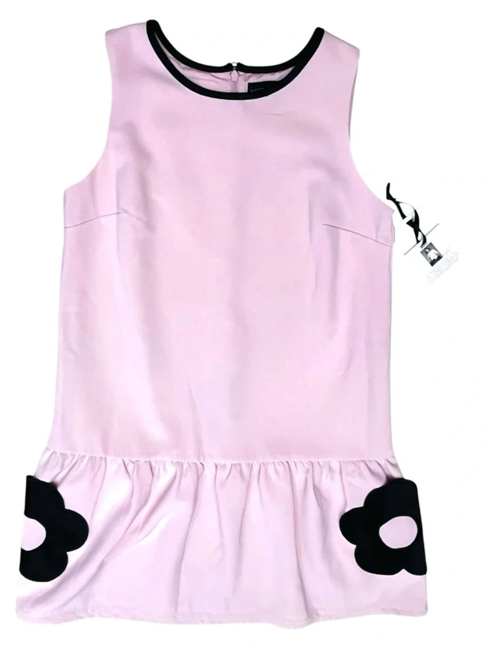 Victoria Beckham x Target Dress Dusty Pink Black/Floral/Pockets Ruffle Sz XL NEW